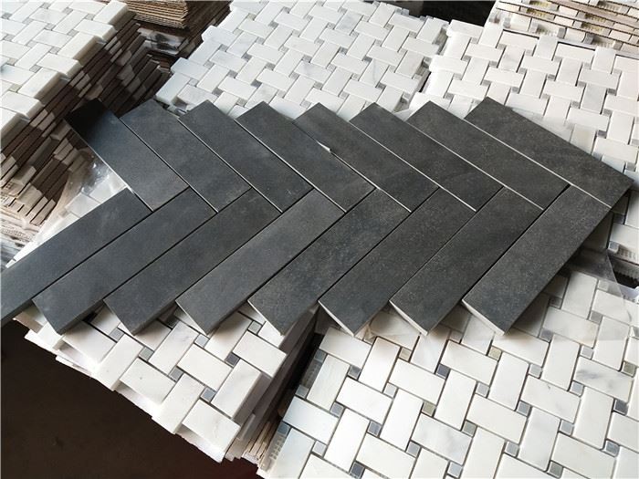 Black basalt mosaic tiles wall mosaic