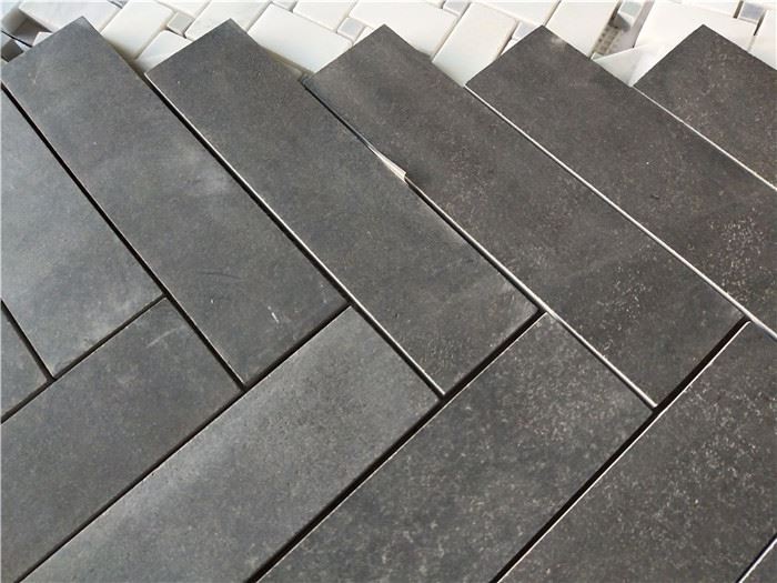 Black basalt mosaic tiles