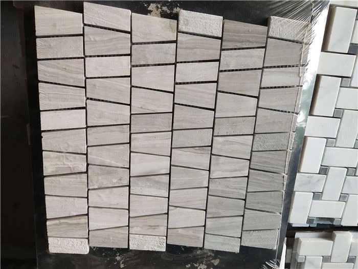 wooden white marble mosaic tile for bathroom