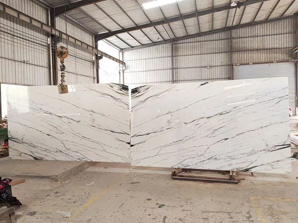 oriental calacatta white marble kitchen